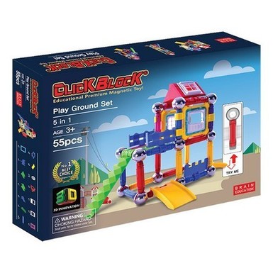 55PCS 맥킨더 자석블록 클릭블록 X-Bar-플레이그라운드세트